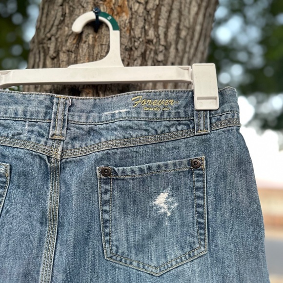 Forever 21 Vintage Distressed Y2K Blue Mini Skirt - Picture 4 of 5